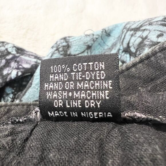 Spirit Of Courage Nnamdi Ibenagu Dress African Batik Tie Dye Sz S Black Teal - Picture 7 of 10